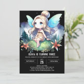 Schattige Pastel Fairy verjaardag Kaart (Staand voorkant)