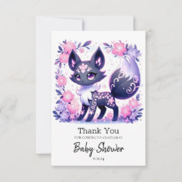 Schattige Pastel Fox Baby shower Bedankkaart