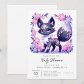 Schattige Pastel Fox Baby shower Kaart (Voorkant / Achterkant)