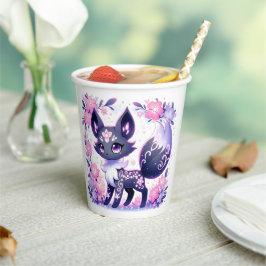 Schattige Pastel Fox Baby shower Papieren Bekers
