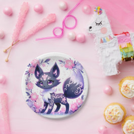 Schattige Pastel Fox Baby shower Papieren Bordje