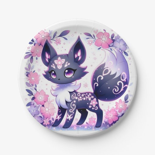 Schattige Pastel Fox Baby shower Papieren Bordje (Voorkant)