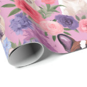 Schattige pastel Frans Bulldog bloempakpapier Cadeaupapier (Rol Hoek)
