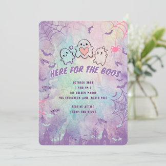 Schattige Pastel Geest "Hier Voor De Boos" Hallowe Kaart
