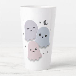 Schattige Pastel Geest Vrienden Halloween Latte Mok