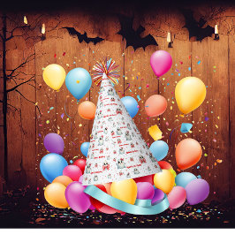 Schattige Pastel Ghost Theme Aangepaste Verjaardag Feesthoedjes