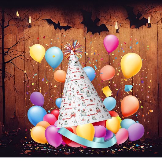 Schattige Pastel Ghost Theme Aangepaste Verjaardag Feesthoedjes