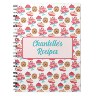 Schattige pastel girly keuken taart dessert recept notitieboek