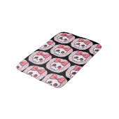Schattige Pastel Goth Schedel met Strik Badmat (Gekanteld)