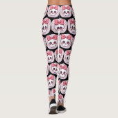 Schattige Pastel Goth Schedel met Strik Leggings (Achterkant)