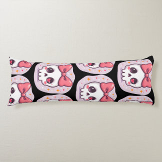 Schattige Pastel Goth Schedel met Strik Lichaamskussen
