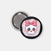 Schattige Pastel Goth Schedel met Strik Magneet (Voorkant / Achterkant)