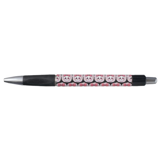 Schattige Pastel Goth Schedel met Strik Pen (Voorkant)