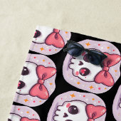Schattige Pastel Goth Schedel met Strik Strandlaken (In situ)