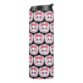 Schattige Pastel Goth Schedel met Strik Thermosbeker (Gedraaid links)