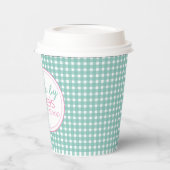 Schattige pastel groen  gingham Paper cup Papieren Bekers (Links)