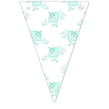 Schattige Pastel Groen Kinder Aquarel Shark