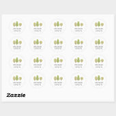 SCHATTIGE PASTEL GROENE BOOM TRIO LANDSCHAPSADRES RONDE STICKER (Vel)