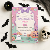 Schattige pastel Halloween feest | Kinder geest Feestdagenkaart