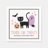 Schattige Pastel Halloween Trick or treat naam ser Servet (Voorkant)