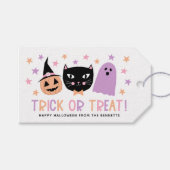 Schattige pastel halloween Trick or treat zwart ca Cadeaulabel (Voorkant (Horizontaal))