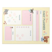 Schattige pastel Hondenliefhebber dagelijkse plann Notitieblok (Voorkant)