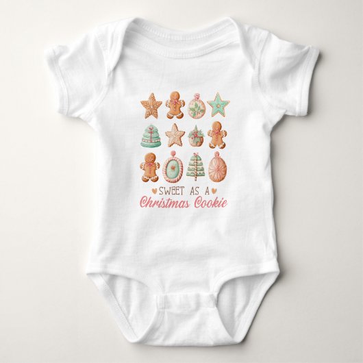 Schattige Pastel Kerstkoekje Romper (Voorkant)