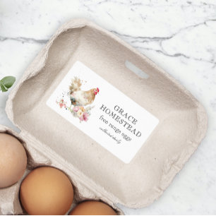 Schattige pastel kip Boerderij ei doos Etiket