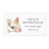 Schattige pastel kip Boerderij ei doos Etiket (Voorkant)