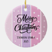 Schattige Pastel kleur Familienaam Kerst Keramisch Ornament (Achterkant)