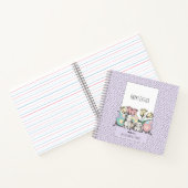 Schattige Pastel Konijntje Gelukkig Pasen Aangepas Notitieboek (Binnen)