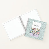 Schattige Pastel Konijntje Gelukkig Pasen Aangepas Notitieboek (Binnen)