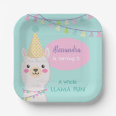 Schattige pastel lama feest papieren bordje (Voorkant)
