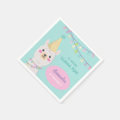 Schattige pastel lama feest servet (Hoek)