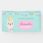 Schattige pastel lama feest spandoek (Horizontaal)