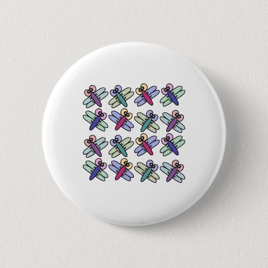 schattige pastel libellen ronde button 5,7 cm (Voorkant)