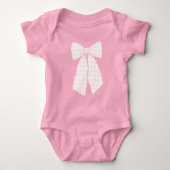 Schattige Pastel lint strik roze Romper (Voorkant)