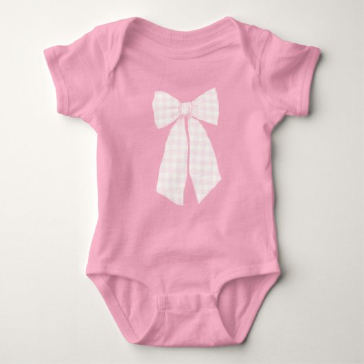 Schattige Pastel lint strik roze Romper (Voorkant)