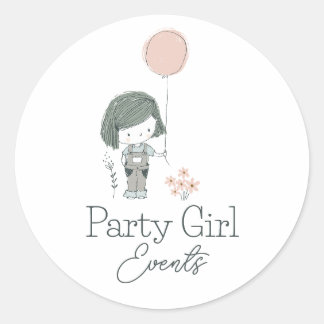 Schattige pastel meisje ballon ronde sticker
