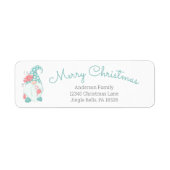 Schattige Pastel Merry Christmas Gnome Retouradres Etiket (Voorkant)