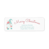 Schattige Pastel Merry Christmas Gnome Retouradres Etiket (Voorkant)