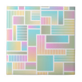 Schattige pastel ombre regenboog geometrisch patro tegeltje (Voorkant)