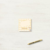 Schattige Pastel Oranje Gingham Denk Wolk Post-it® Notes (Op bureau)
