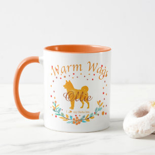 Schattige Pastel Oranje Shiba Inu Op Maat Gemaak Mok