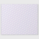 Schattige Pastel Paarse Witte Cartoon Daisy Flower Cadeaupapier (Vlak)