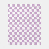 Schattige Pastel Paarse Witte Wavy Checkerboard Pa Fleece Deken (Voorkant)