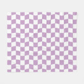 Schattige Pastel Paarse Witte Wavy Checkerboard Pa Fleece Deken (Voorkant (Horizontaal))