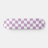 Schattige Pastel Paarse Witte Wavy Checkerboard Pa Persoonlijk Skateboard (Horizontaal)