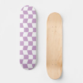 Schattige Pastel Paarse Witte Wavy Checkerboard Pa Persoonlijk Skateboard (Voorkant)