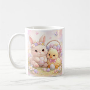 Schattige Pastel Paashaas & Eend Koffiemok